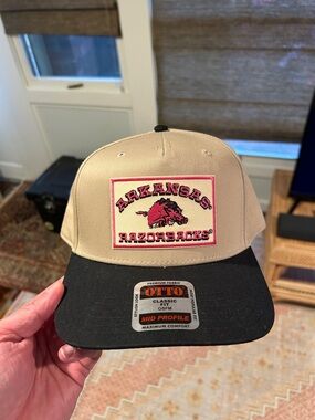 Arkansas Razorback Hogs Beige Tan Baseball Cap